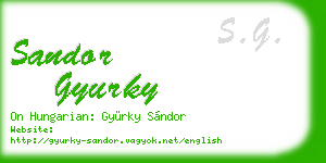 sandor gyurky business card