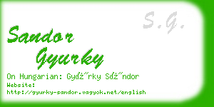 sandor gyurky business card